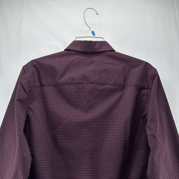Calvin Klein Shirt Mens Size S Move 365 Graph Check Long Sleeve Burgundy - Picture 5 of 11